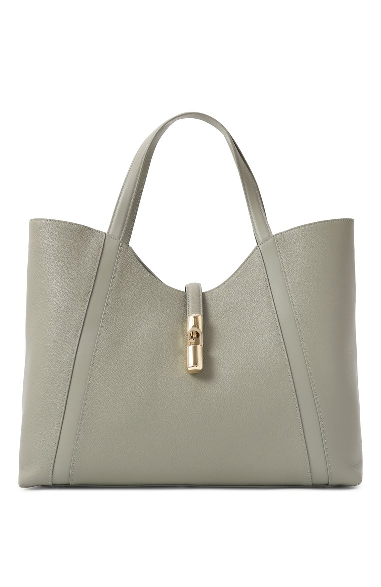 Женская сумка-тоут furla goccia xl FURLA хаки цвета, арт. WB01498/BX3353 | Фото 1 (Драгоценные камни: Проставлено; Материал: Натуральная кожа; Размер: large; Материал сплава: Проставлено)