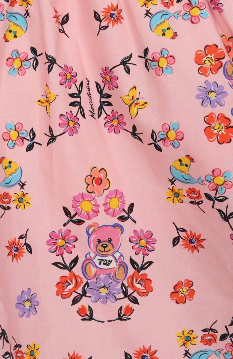 Детский комплект из рубашки и шорт MOSCHINO розового цвета, арт. HDG01E/LLB42/10-14 | Фото 6 (Материал внешний: Хлопок; Рукава: Короткие; Кросс-КТ: костюм; Автоматизация ТО: Проставлено; Автоматизация состава: Проставлено; Ростовка одежда: 10 - 11 лет | 140 - 146см, 12 лет | 152 см, 16 лет | 164 см)