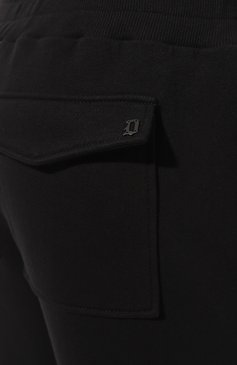 Мужские хлопковые джоггеры DONDUP черного цвета, арт. UP650/KF0196U 002 | Фото 5 (Длина (брюки, джинсы): Стандартные; Материал сплава: Проставлено; Материал внешний: Хлопок; Стили: Спорт-шик; Драгоценные камни: Проставлено; Силуэт М (брюки): Джоггеры)