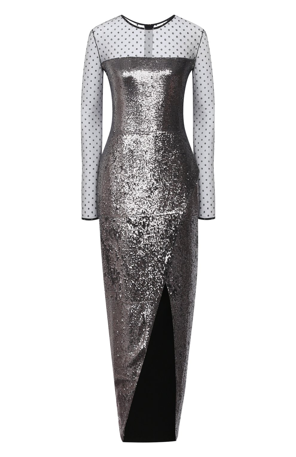 Платье BALMAIN серого цвета по цене 238500 руб., арт. UF06869/X443, фото 1 Платье BALMAIN, арт. UF06869/X443, фото 1