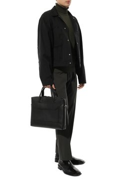Мужская портфель LANCEL черного цвета, арт. A08685 | Фото 7 (Материал сплава: Проставлено; Материал: Натуральная кожа; Драгоценные камни: Проставлено; Ремень/цепочка: На ремешке; Размер: large; Сумки-технические: Портфели)