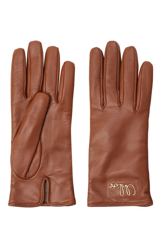 Кожаные перчатки Chloé CHC24WG020LBR Коричневый  CHC24WG020LBR Фото 2