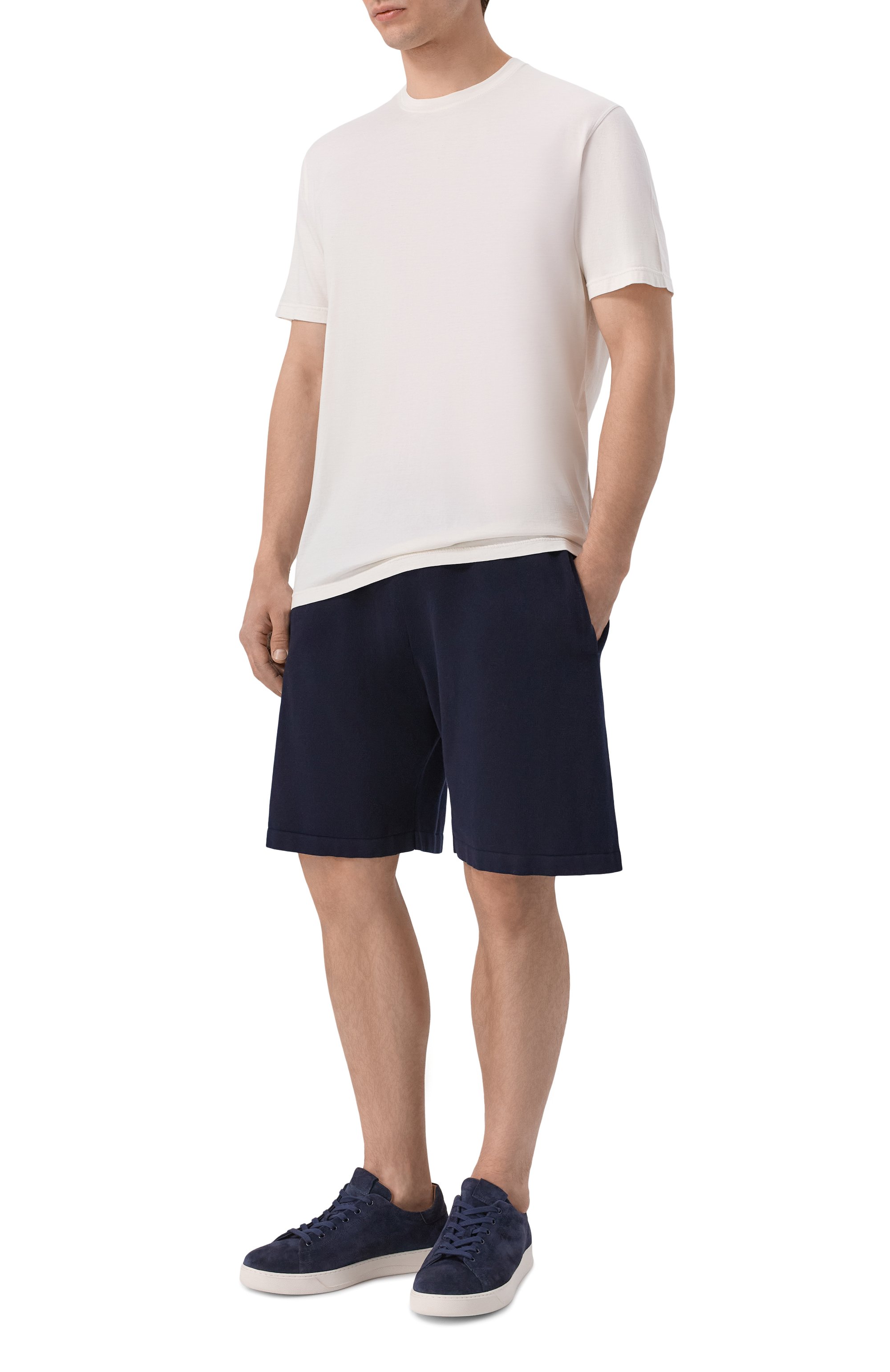 Хлопковые шорты ANDREA CAMPAGNA темно-синего цвета по цене 39950 руб., арт. M5426-8027, фото 2 Хлопковые шорты ANDREA CAMPAGNA, арт. M5426-8027, фото 2