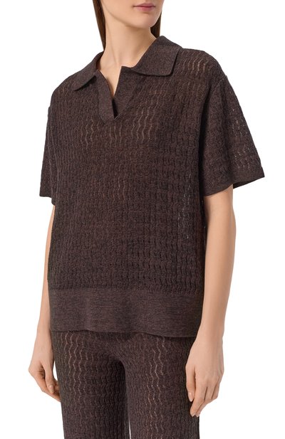 Поло из хлопка и льна YUZEFI, арт. AURI-EYELASH P0L0/KNIT, фото 3