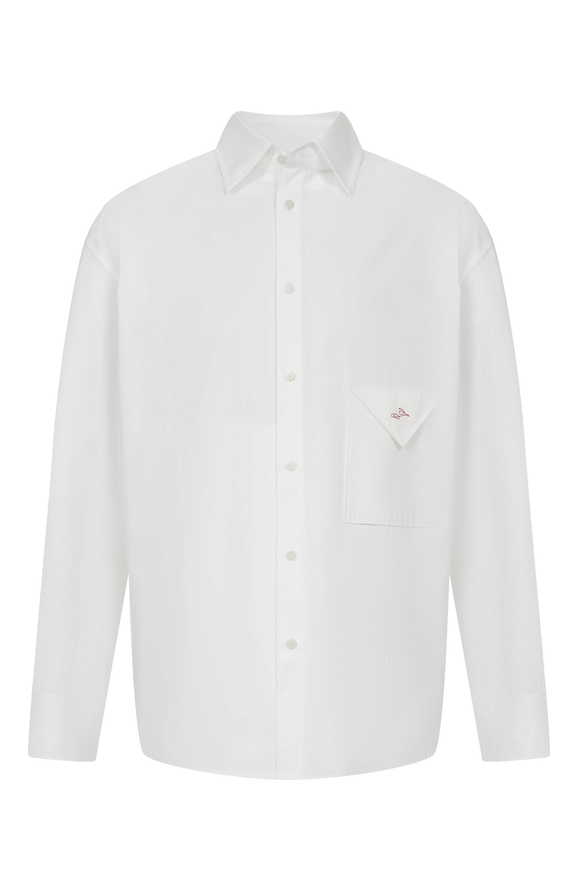 Хлопковая рубашка JACQUEMUS белого цвета по цене 65650 руб., арт. 26ESHM00607/AW00351, фото 1 Хлопковая рубашка JACQUEMUS, арт. 26ESHM00607/AW00351, фото 1