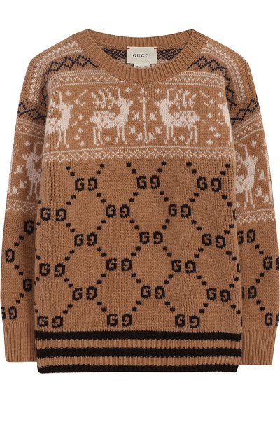 Шерстяной пуловер с принтом GUCCI, арт. 522556/X1590, фото 1