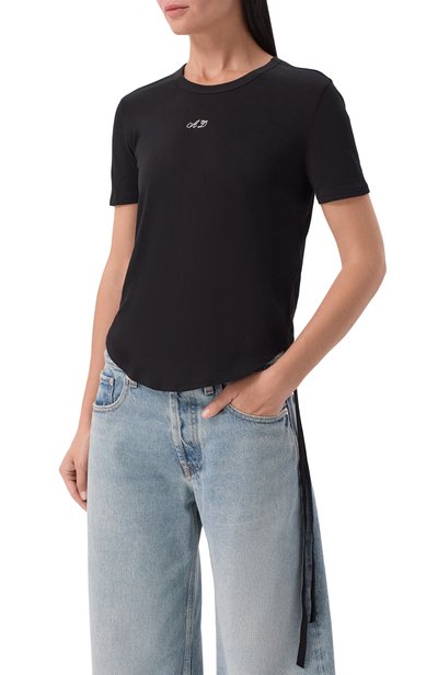 Хлопковая футболка ANN DEMEULEMEESTER черного цвета по цене 32800 руб., арт. B0014239/FA206, фото 3 Хлопковая футболка ANN DEMEULEMEESTER, арт. B0014239/FA206, фото 3