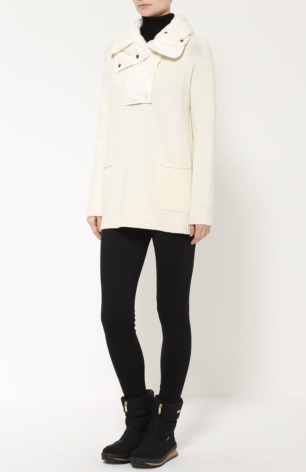 Свитер с карманами и высоким пуховым воротником MONCLER, арт. B2-093-92882-00-95112, фото 2