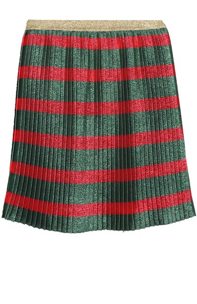 Плиссированная юбка с принтом и металлизированной отделкой GUCCI, арт. 465932/ZB363, фото 2
