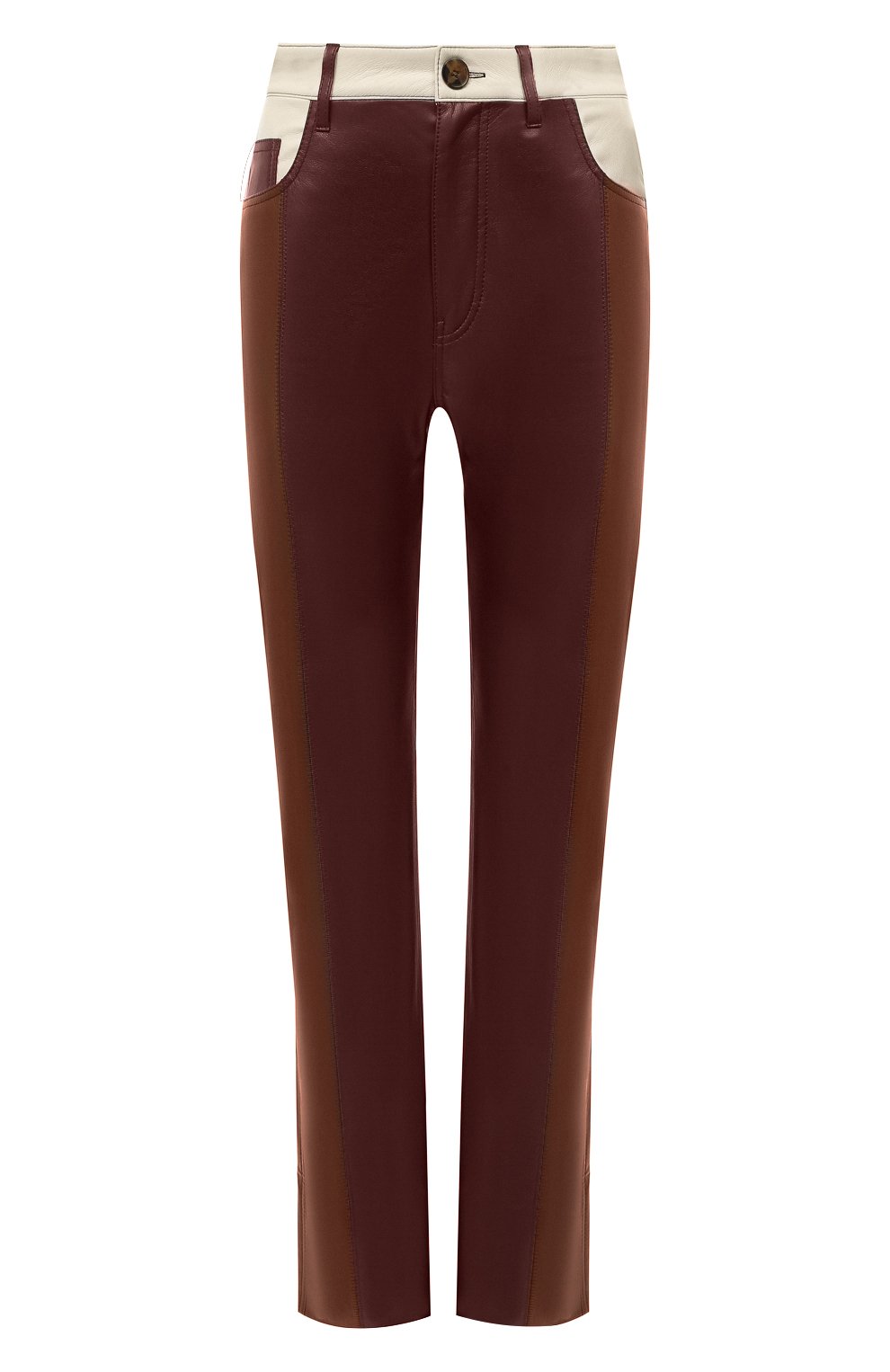 Брюки NANUSHKA коричневого цвета по цене 57850 руб., арт. VINNI_BR0WN PATCH_VEGAN LEATHER, фото 1 Брюки NANUSHKA, арт. VINNI_BR0WN PATCH_VEGAN LEATHER, фото 1