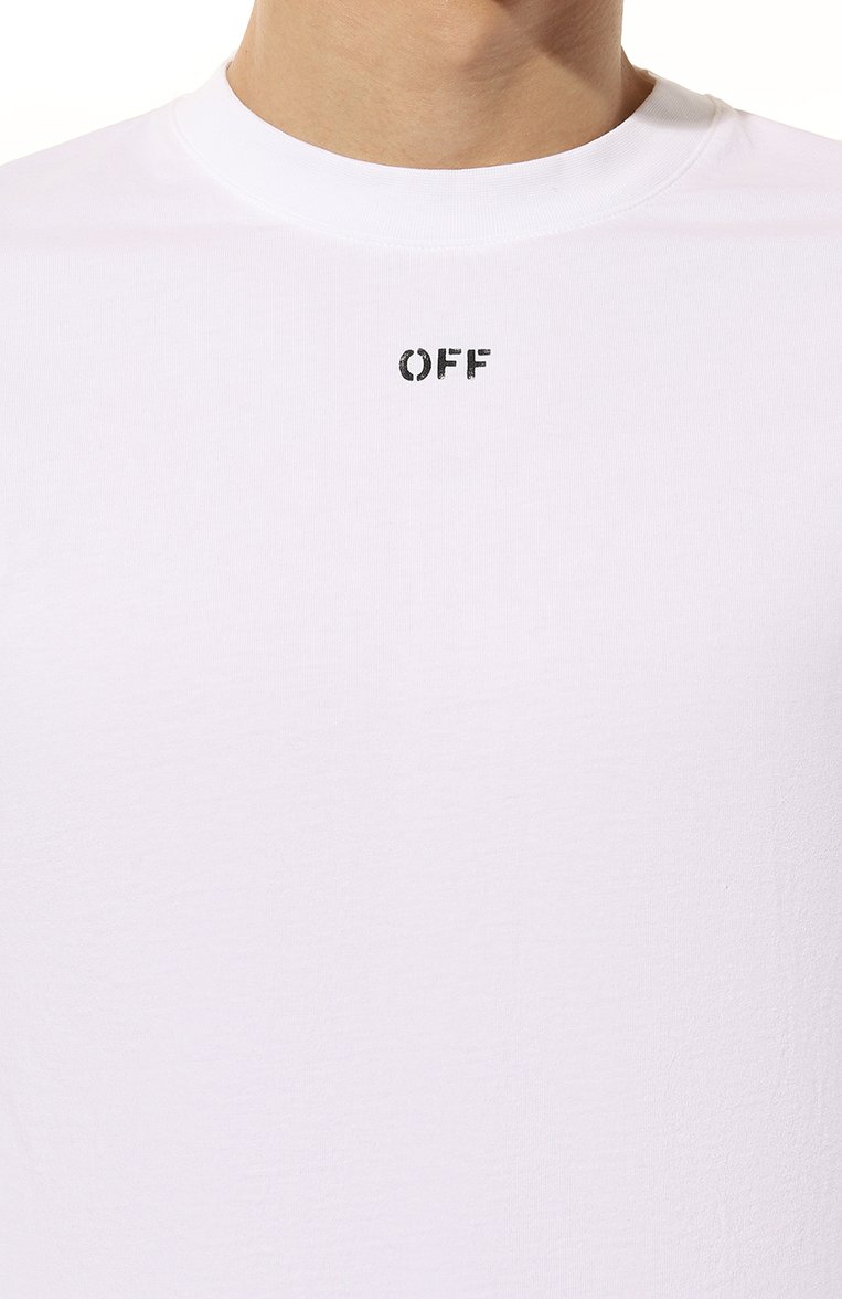 Мужская хлопковая майка OFF-WHITE белого цвета, арт. 0MAC027C99JER001 | Фото 5 (Длина (для топов): Стандартные; Материал внешний: Хлопок; Стили: Гранж; Принт: Без принта; Рукава: Без рукавов; Кросс-КТ: Джерси; Мужское Кросс-КТ: Футболка-о�дежда; Автоматизация ТО: Проставлено; Детали: Декор, Без декора; Автоматизация состава: Проставлено)