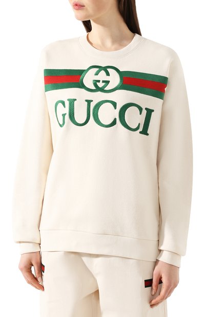 Хлопковый свитшот GUCCI бежевого цвета по цене 79950 руб., арт. 469250/XJCCG, фото 3 Хлопковый свитшот GUCCI, арт. 469250/XJCCG, фото 3