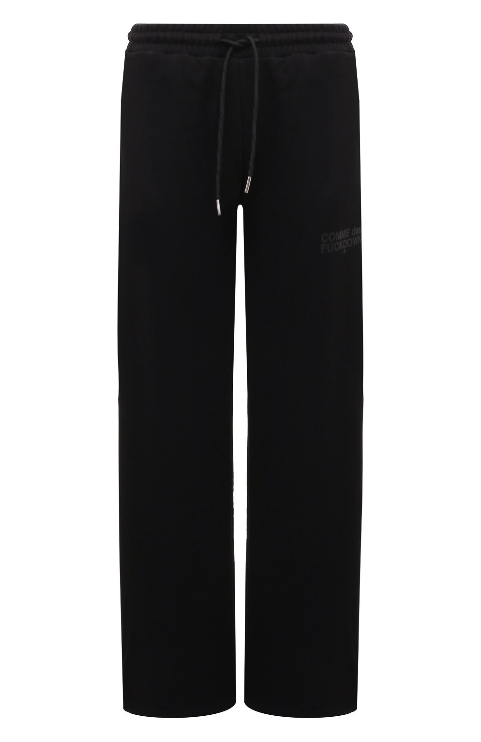Хлопковые брюки COMME DES FUCKDOWN черного цвета по цене 10650 руб., арт. CFABM01319, фото 1 Хлопковые брюки COMME DES FUCKDOWN, арт. CFABM01319, фото 1