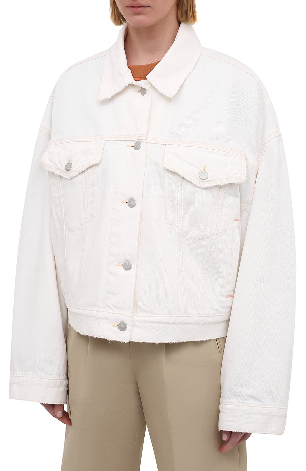 Джинсовая куртка ACNE STUDIOS белого цвета по цене 42550 руб., арт. A90354, фото 3 Джинсовая куртка ACNE STUDIOS, арт. A90354, фото 3