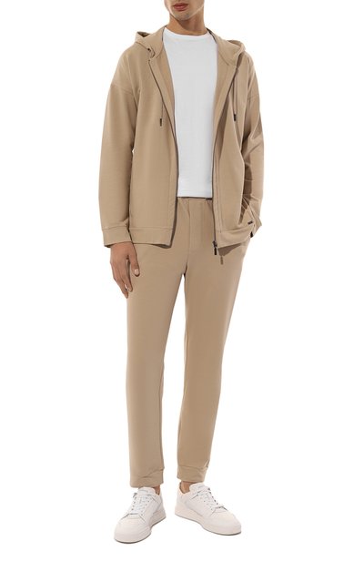 Хлопковые джоггеры HANRO бежевого цвета по цене 21240 руб., арт. 075951, фото 2 Хлопковые джоггеры HANRO, арт. 075951, фото 2
