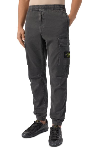 Хлопковые джоггеры STONE ISLAND темно-серого цвета по цене 58600 руб., арт. K2S153100033/S00L1, фото 3 Хлопковые джоггеры STONE ISLAND, арт. K2S153100033/S00L1, фото 3
