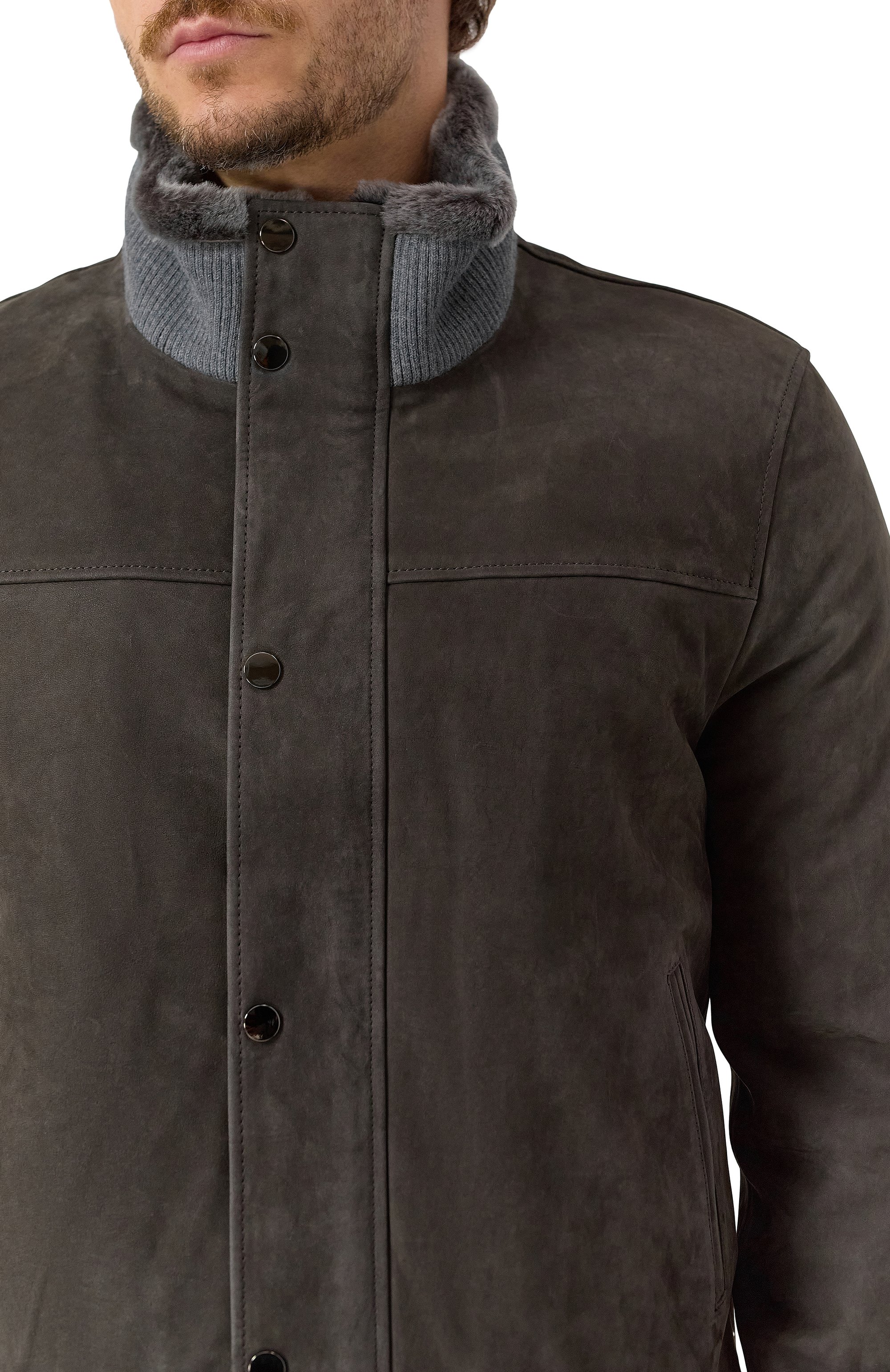 Замшевый бомбер с отделкой из овчины ANDREA CAMPAGNA, арт. 25U817-L27S29X, фото 5