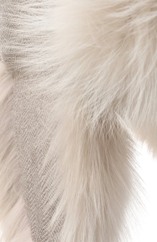 Меховая шапка-ушанка Саша из лисы и кашемира FurLand 0107609610135600227 Бежевый  0107609610135600227 Фото 3