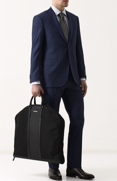 Текстильный кофр на молнии с кожаной отделкой ZEGNA, арт. C1247P-DPT, фото 2