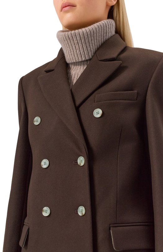 Пальто из шерсти и кашемира Lesyanebo LN01H-971_TH Коричневый  LN01H-971_TH Фото 5