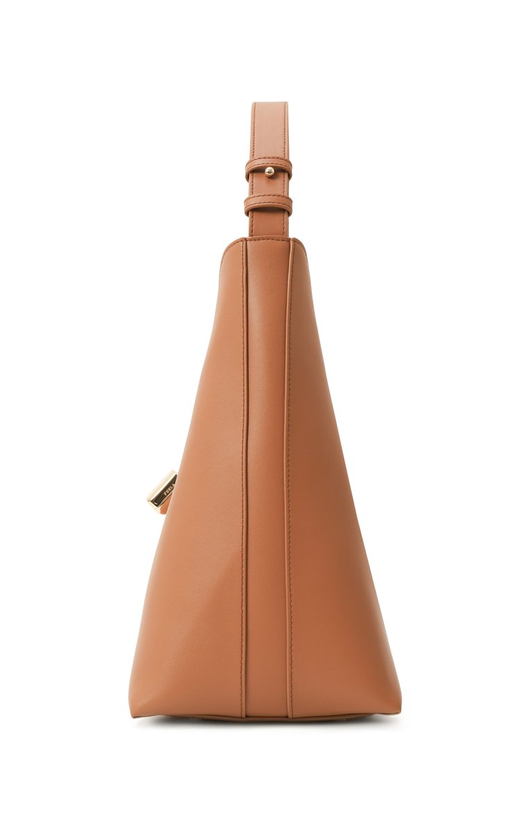 Женская сумка furla goccia medium FURLA светло-коричневого цвета, арт. WB01499/BX3104 | Фото 4 (Материал сплава: Проставлено; Размер: medium; Драгоценные камни: Проставлено; Материал: Натуральная кожа)