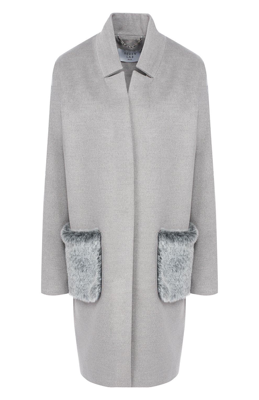 Пальто из смеси шерсти и кашемира SEVEN LAB, арт. 2C-001 pearl grey, фото 1