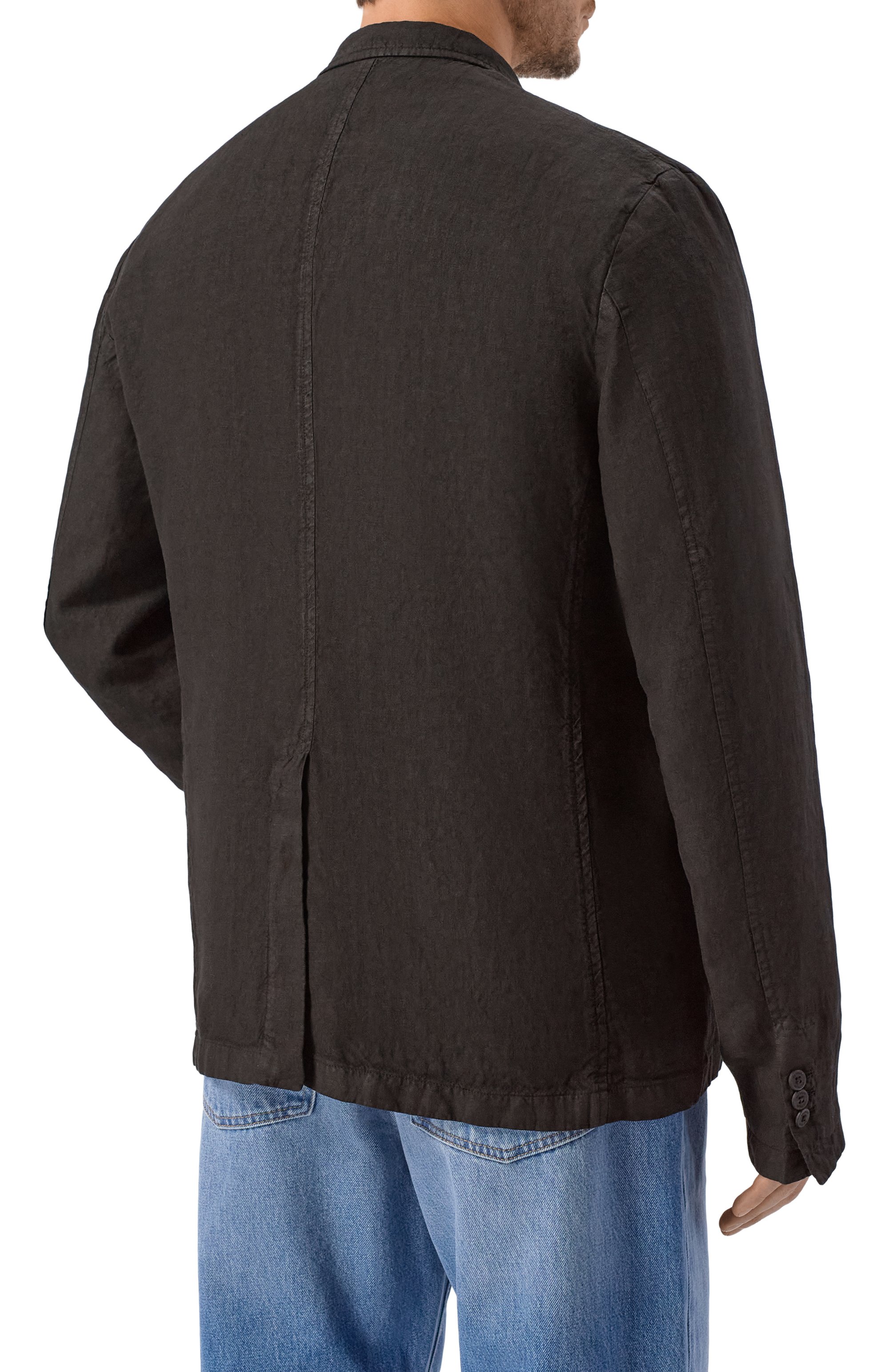 Льняной пиджак INLINUM темно-серого цвета по цене 66200 руб., арт. JAC0B/TR0PEA, фото 4 Льняной пиджак INLINUM, арт. JAC0B/TR0PEA, фото 4