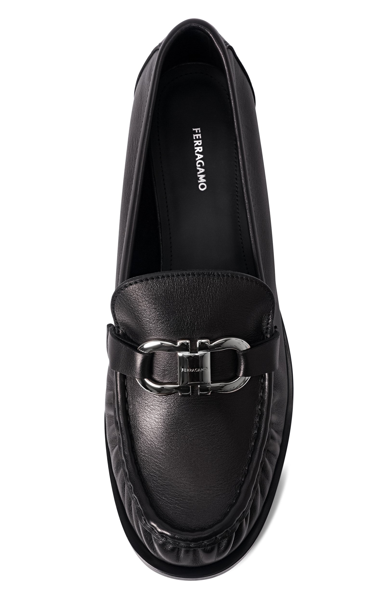 Кожаные лоферы gancini FERRAGAMO черного цвета по цене 99050 руб., арт. 01L927/795381, фото 6 Кожаные лоферы gancini FERRAGAMO, арт. 01L927/795381, фото 6