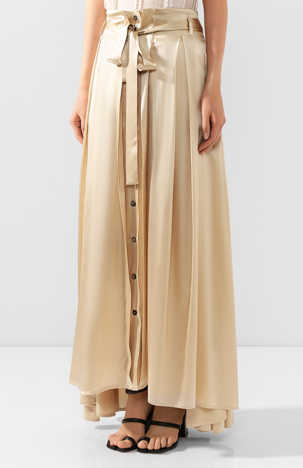 Шелковая юбка ANN DEMEULEMEESTER кремового цвета по цене 164000 руб., арт. 2001-1750-P-108-020, фото 3 Шелковая юбка ANN DEMEULEMEESTER, арт. 2001-1750-P-108-020, фото 3