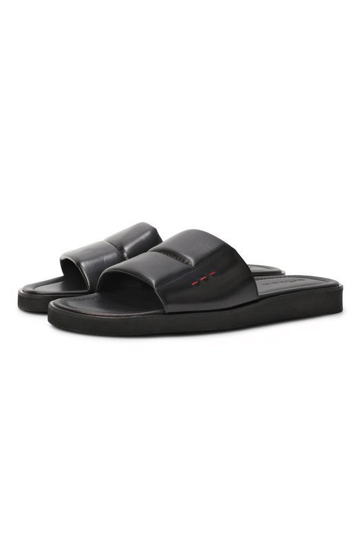 Кожаные шлепанцы Kiton USSA301N0123301 Чёрный USSA301N0123301