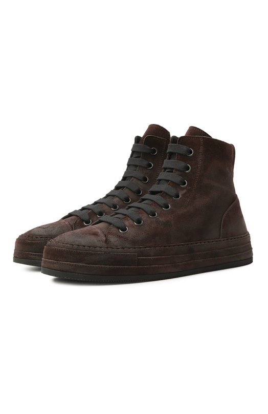 Замшевые кеды Orvo Ann Demeulemeester B0012570/LT182 Коричневый B0012570/LT182