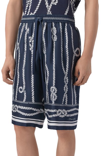 Шелковые шорты DOLCE & GABBANA темно-синего цвета по цене 139500 руб., арт. GV37AT/HI143, фото 3 Шелковые шорты DOLCE & GABBANA, арт. GV37AT/HI143, фото 3