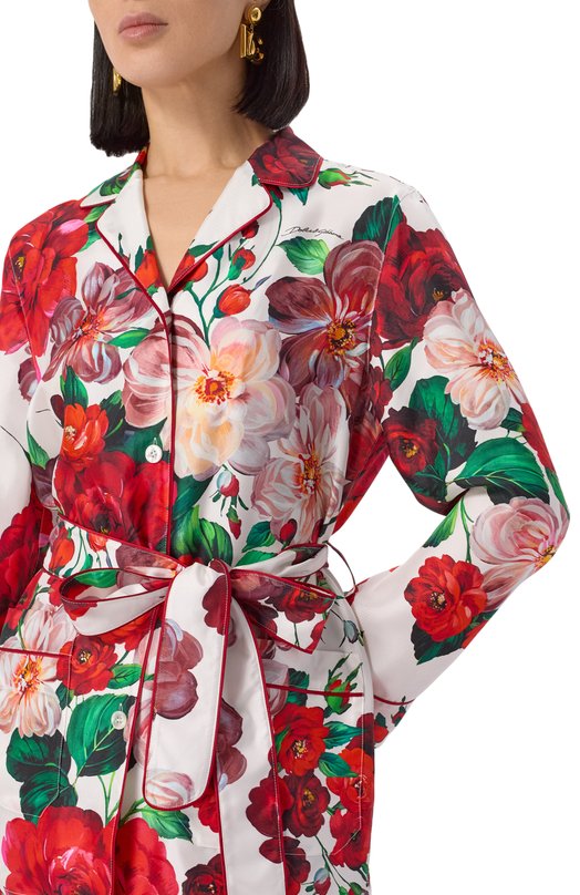 Шелковая рубашка Dolce & Gabbana F5I89T/IS1ZD Разноцветный  F5I89T/IS1ZD Фото 5