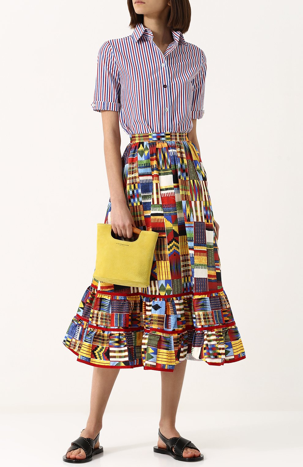 Хлопковая юбка-миди с принтом и оборкой STELLA JEAN, арт. J G 043 00 S 3085, фото 2