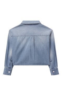 Детское джинсовая рубашка DOLCE & GABBANA голубого цвета, арт. L56S32/LDD07/2-6 | Фото 2 (Рукава: Длинные; Материал внешний: Деним, Хлопок; Случай: Повседневный; Автоматизация состава: Проставлено; Автоматизация ТО: Проставлено; Ростовка одежда: 4 года | 104 см, 2 года | 92 см, 3 года | 98 см, 6 лет | 116 см, 5 лет | 110 см)