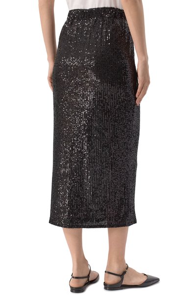 Юбка с отделкой пайетками WEEKEND MAX MARA черного цвета по цене 22050 руб., арт. 0TTELIA, фото 4 Юбка с отделкой пайетками WEEKEND MAX MARA, арт. 0TTELIA, фото 4