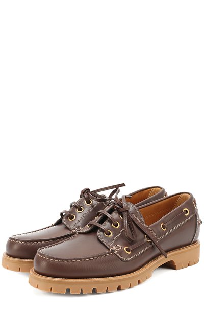 Кожаные топсайдеры на рифленой подошве GUCCI, арт. 450714/DTN20, фото 1