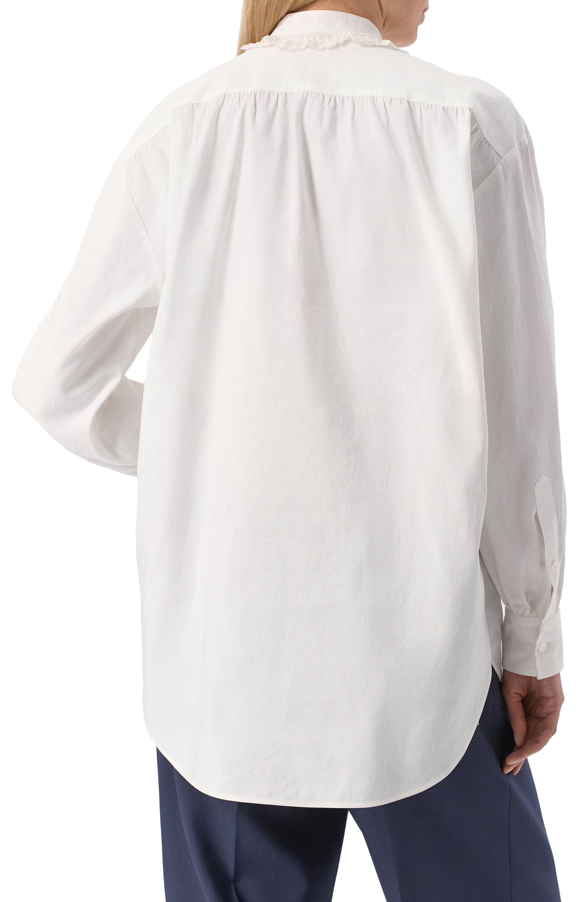 Блузка из хлопка и льна VALENTINO, арт. 6B3AEAB390D, фото 4