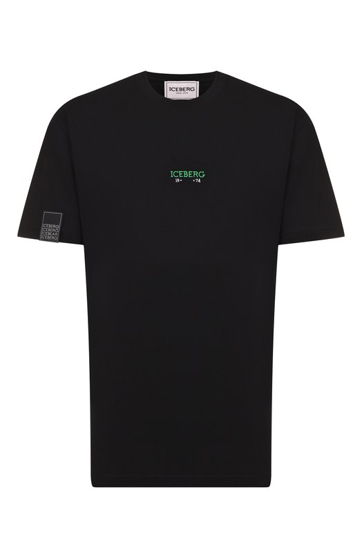 Хлопковая футболка Iceberg F049/6325 Чёрный F049/6325