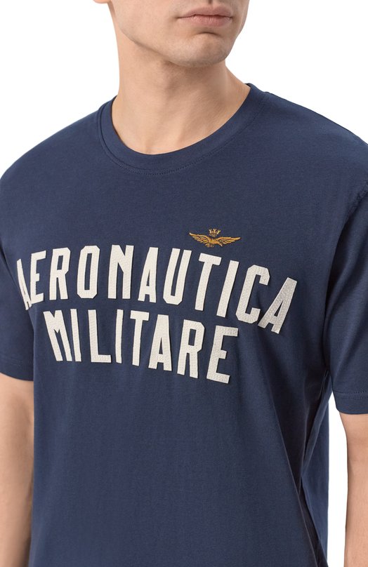 Хлопковая футболка Aeronautica Militare TS2531UJ00641 Синий  TS2531UJ00641 Фото 5