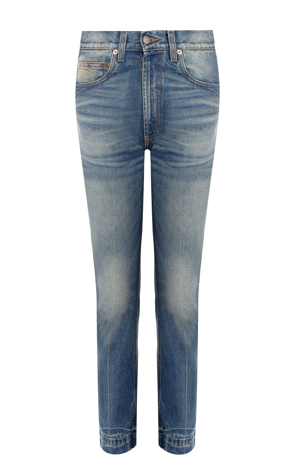 Укороченные джинсы прямого кроя с потертостями GUCCI, арт. 502791/XRA15, фото 1