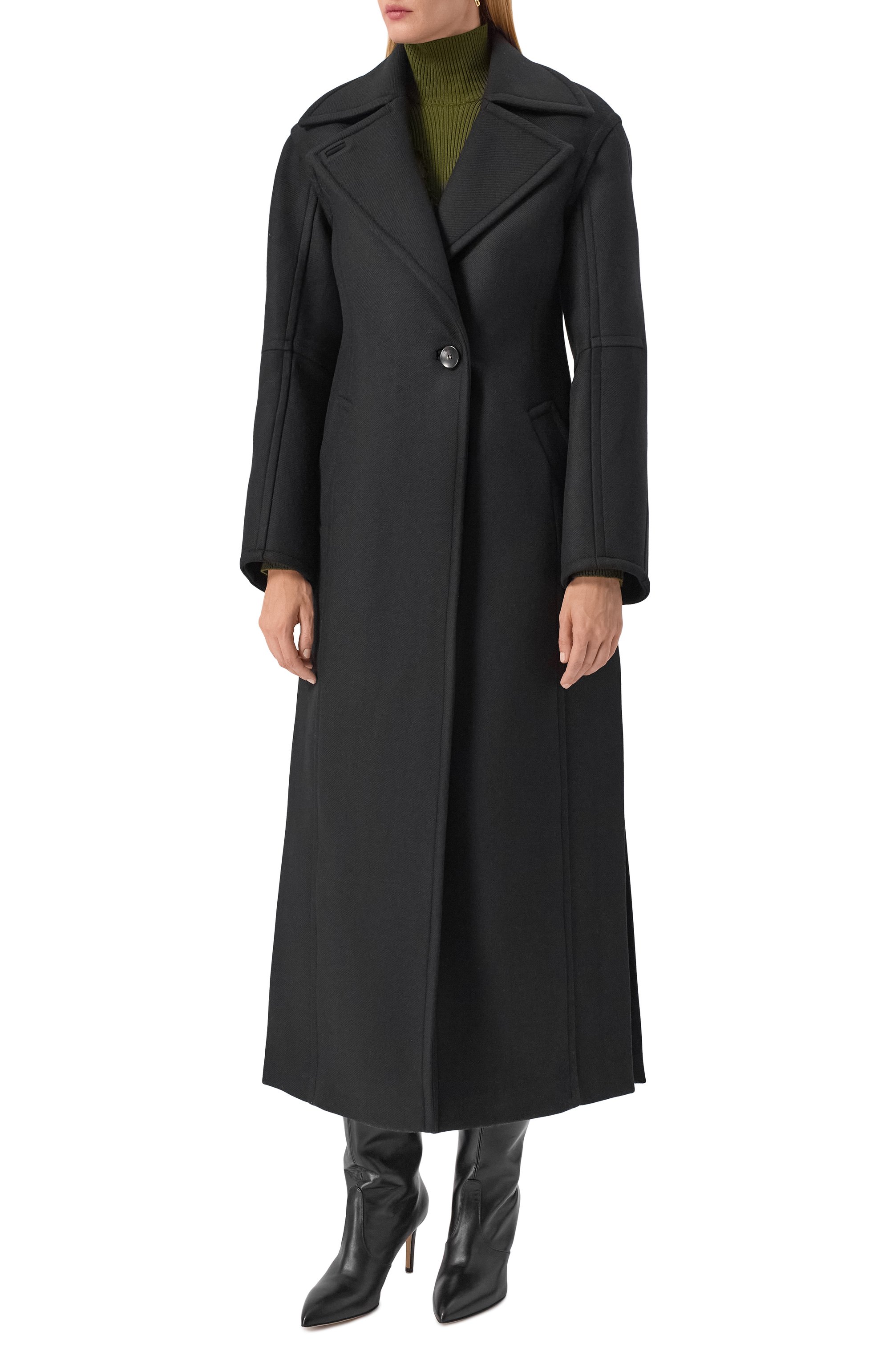 Пальто с отделкой из овчины BLUMARINE черного цвета по цене 156000 руб., арт. 2S099W_SET, фото 6 Пальто с отделкой из овчины BLUMARINE, арт. 2S099W_SET, фото 6