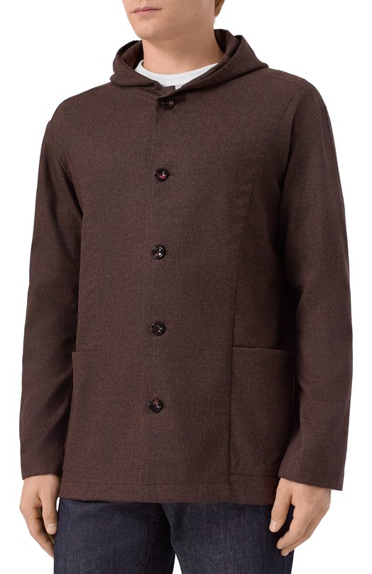 Шерстяная рубашка Kiton UMCLUCAK0124G07 Коричневый  UMCLUCAK0124G07 Фото 3