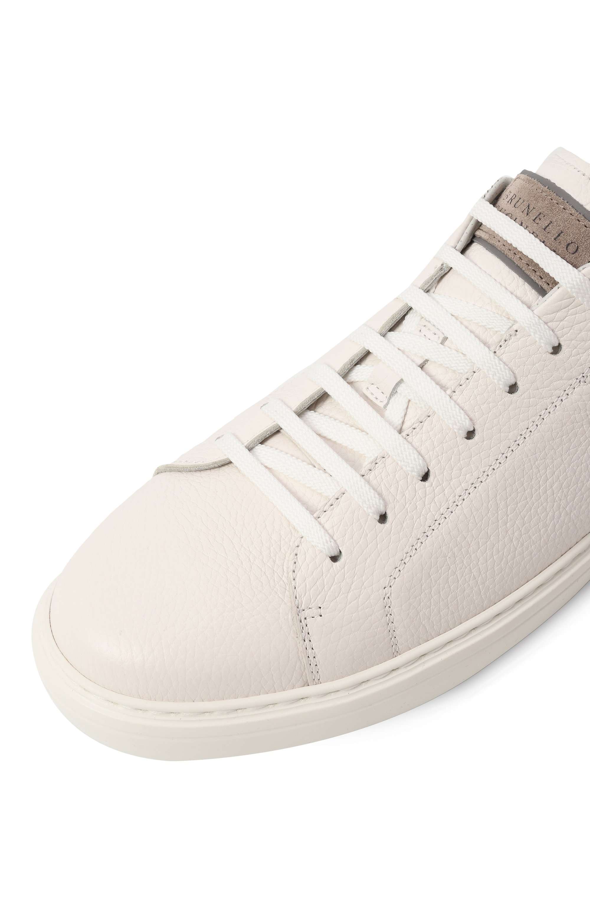 Кожаные кеды BRUNELLO CUCINELLI молочного цвета по цене 89950 руб., арт. MZUASB2042, фото 7 Кожаные кеды BRUNELLO CUCINELLI, арт. MZUASB2042, фото 7