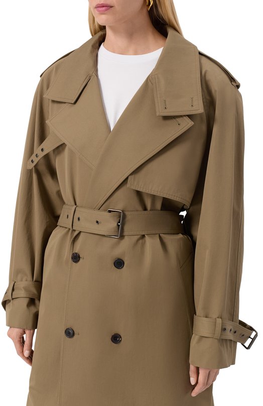 Хлопковый тренч Saint Laurent 824700/YZ9BJ Бежевый  824700/YZ9BJ Фото 5