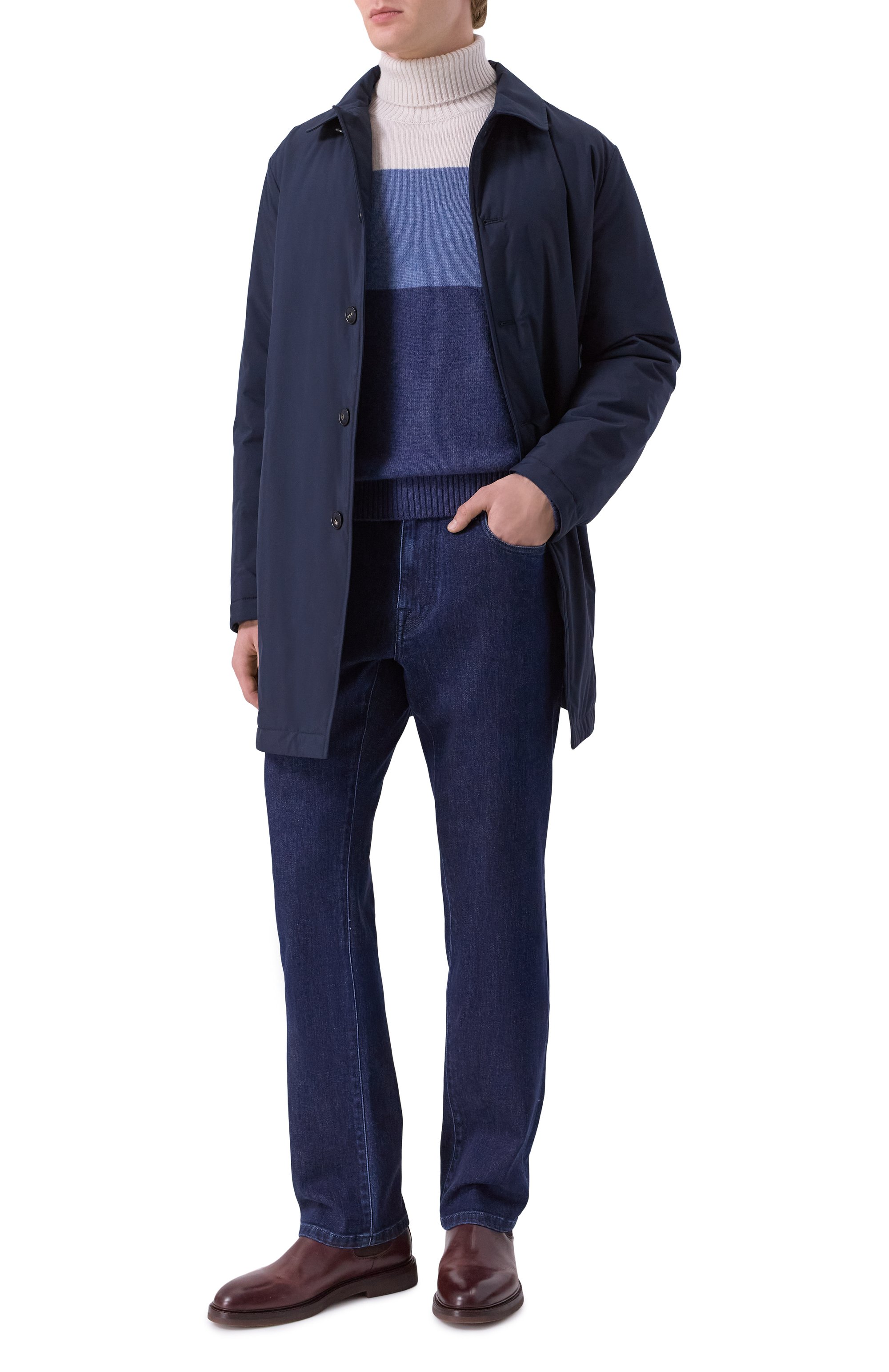 Кашемировый свитер MVST синего цвета по цене 185000 руб., арт. M25.1PM.K019, фото 2 Кашемировый свитер MVST, арт. M25.1PM.K019, фото 2