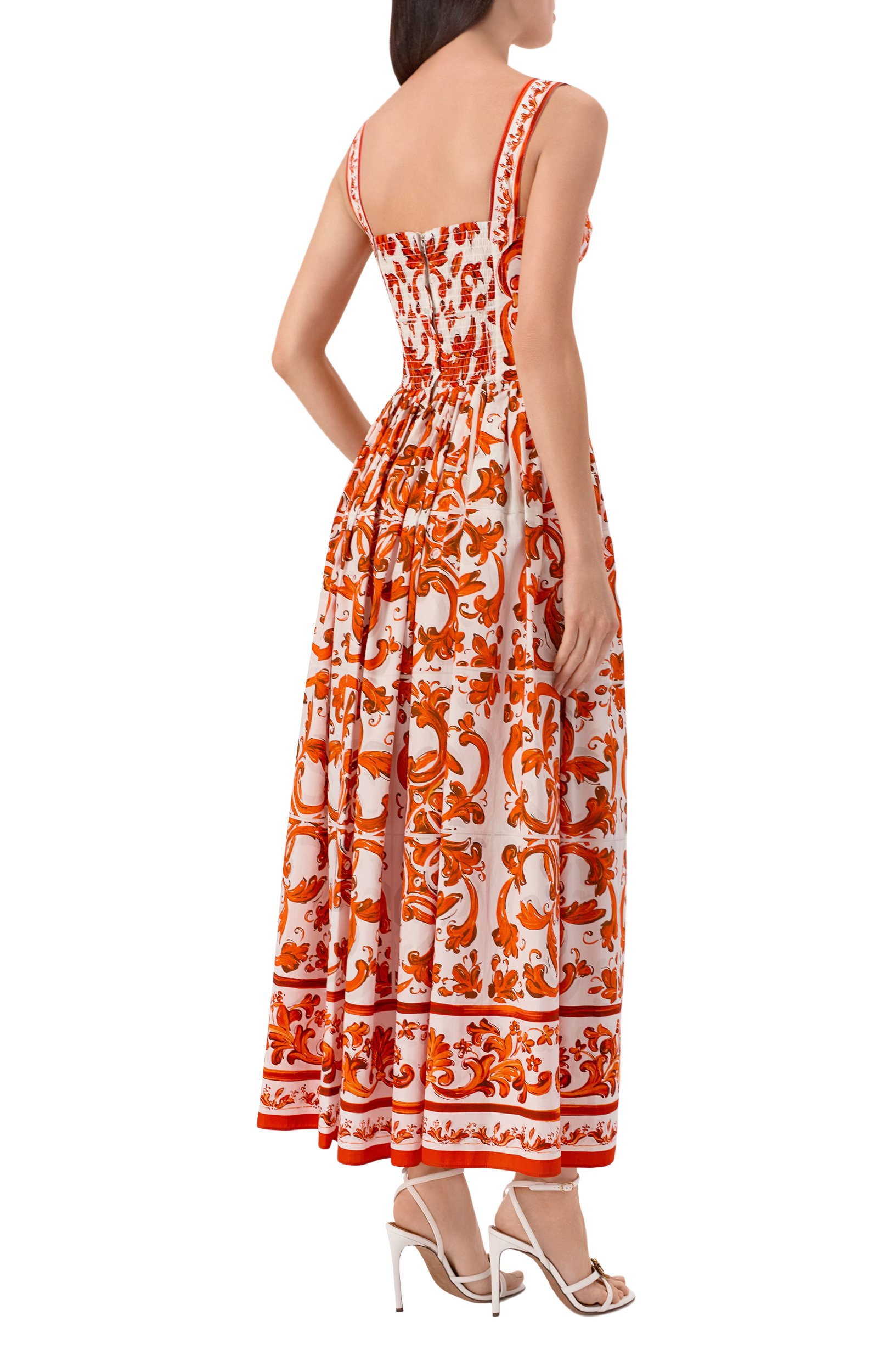 Хлопковое платье DOLCE & GABBANA оранжевого цвета по цене 267500 руб., арт. F6TTHT/GDDRL, фото 3 Хлопковое платье DOLCE & GABBANA, арт. F6TTHT/GDDRL, фото 3