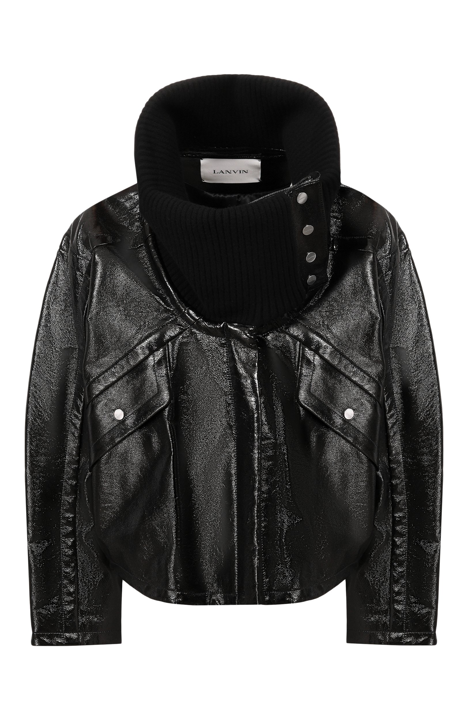 Хлопковое полупальто LANVIN черного цвета по цене 415500 руб., арт. RW-C00023-6378-A26, фото 1 Хлопковое полупальто LANVIN, арт. RW-C00023-6378-A26, фото 1