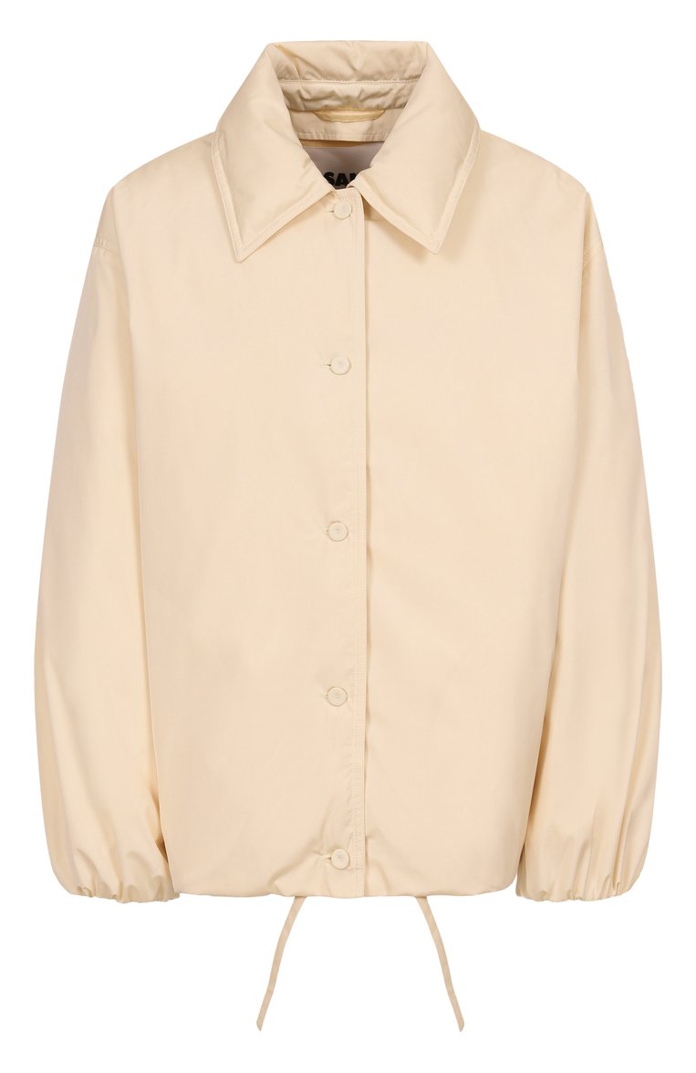 Женская пуховая куртка JIL SANDER кремового цвета, арт. J01AF0107-J70192 | Фото 1 (Материал утеплителя: Пух и перо; Длина (верхняя одежда): Короткие; Рукава: Длинные; Материал внешний: Синтетический материал; Материал подклада: Синтетический материал; Кросс-КТ: Куртка, Утепленные; Стили: Минимализм)