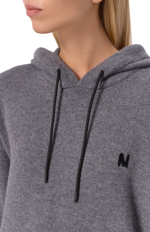 Худи из шерсти и кашемира MSGM 3940MM205/257596 Серый  3940MM205/257596 Фото 5